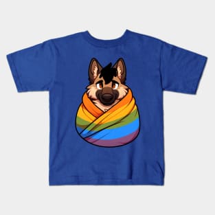 Comfy Womfy Furry Pride German Shepherd LGBTQ Rainbow Kids T-Shirt